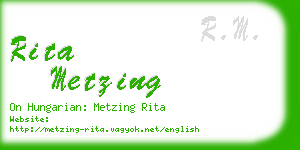 rita metzing business card